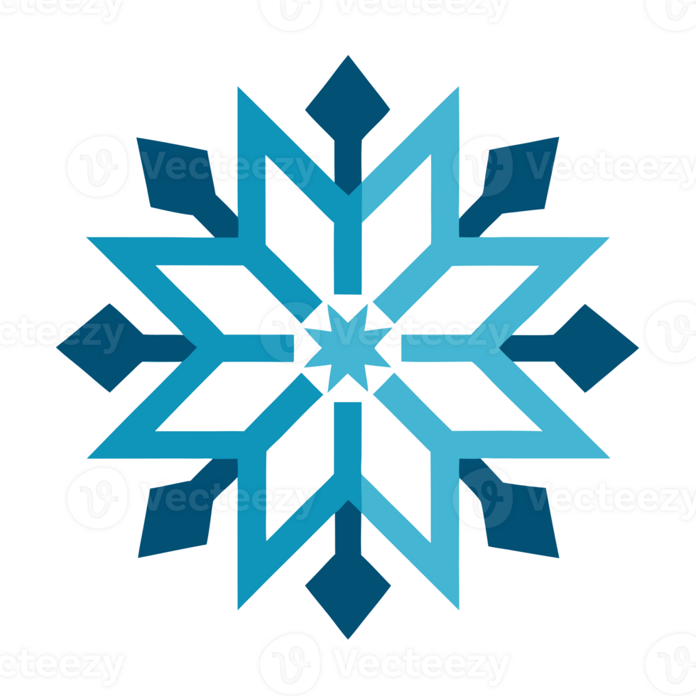 un geométrico copo de nieve diseño caracteristicas angular formas y un simétrico modelo. recortes png
