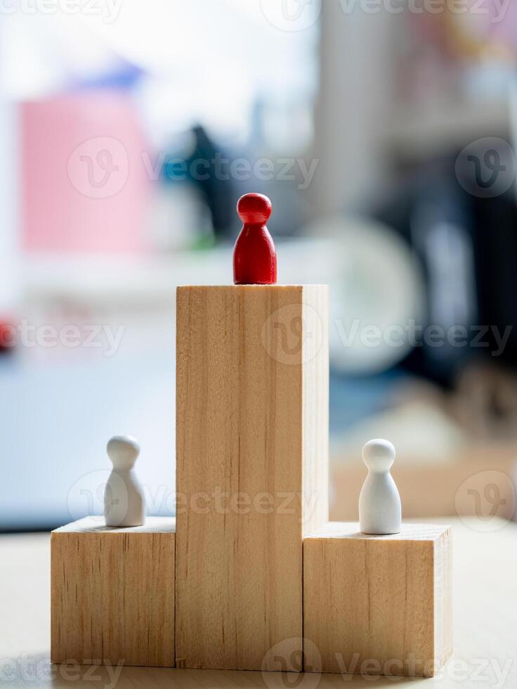 Conceptual art of leadership and team dynamics in empowering office environments photo