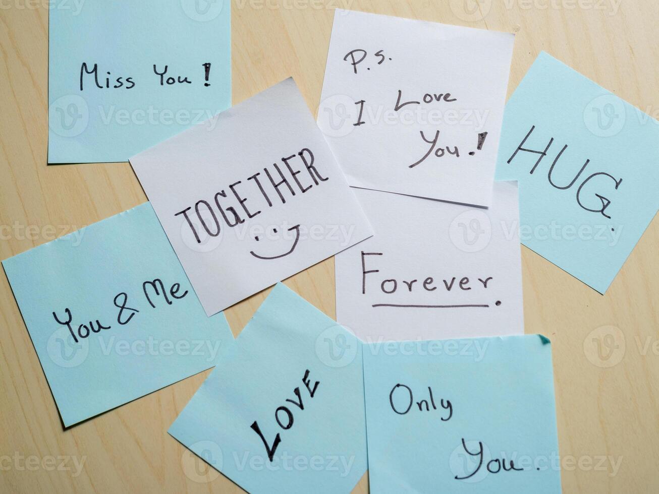 Close-up of love heartfelt messages in our home note collection photo