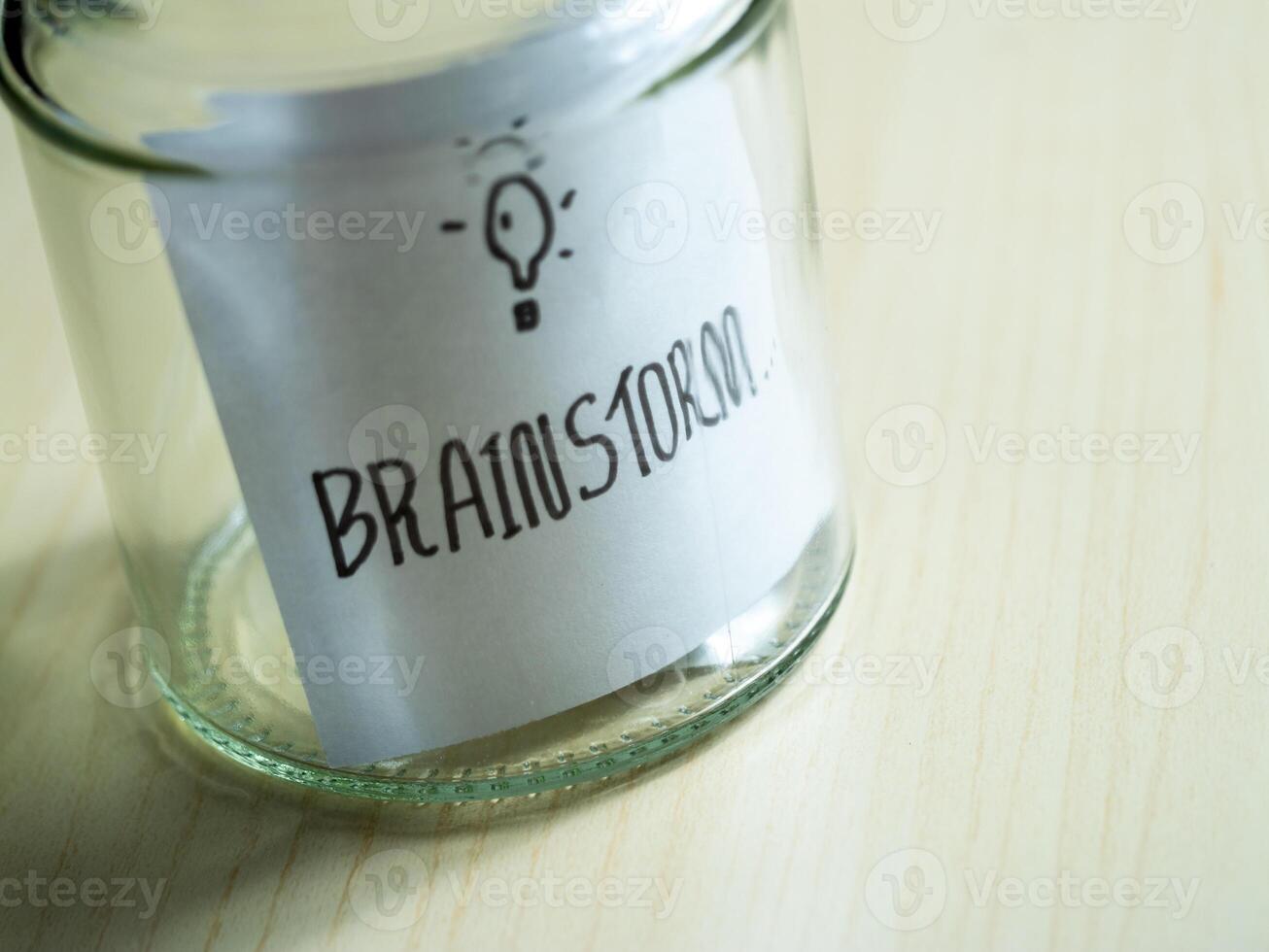 Idea generation at office desk creative brainstorming in a bright environment photo