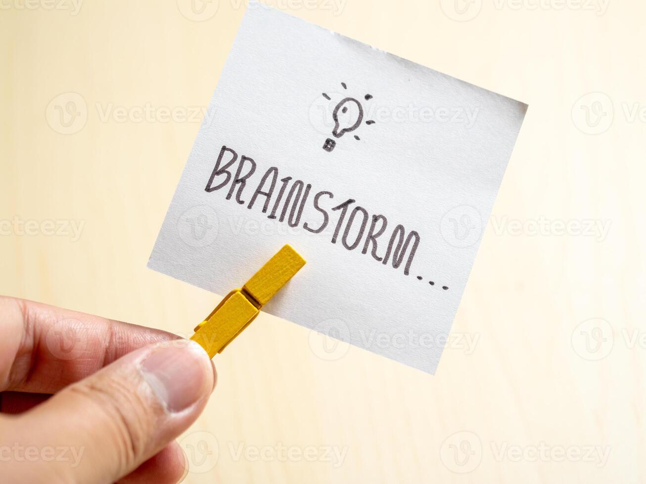 Creative brainstorming session developing ideas in a minimalist workspace photo