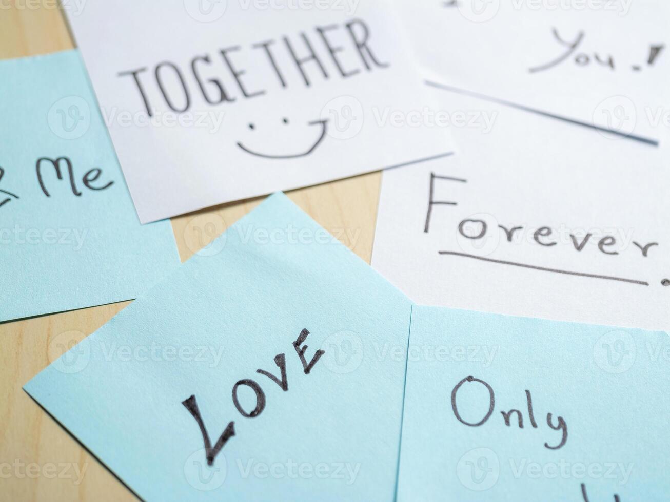 Love notes collection home paper crafts cozy environment close-up emotions and connections photo