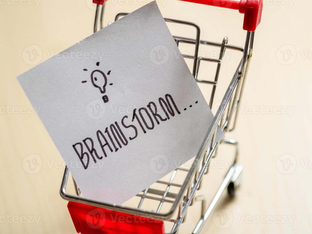 Creative thinking in a shopping cart office modern workspace conceptual illustration photo
