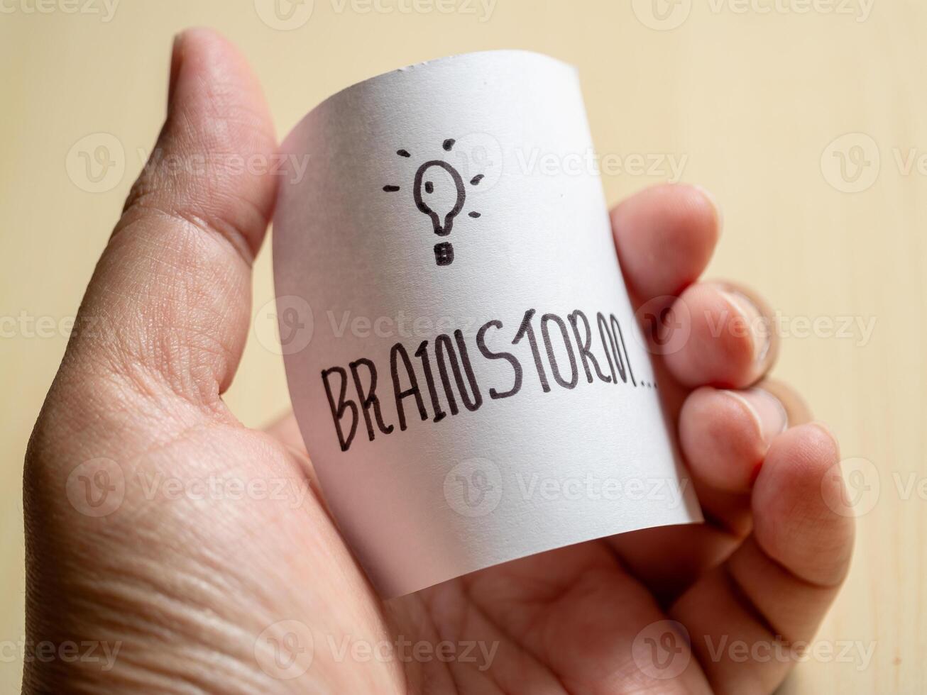 Creative brainstorming ideas workspace conceptual image office close-up inspiration techniques photo