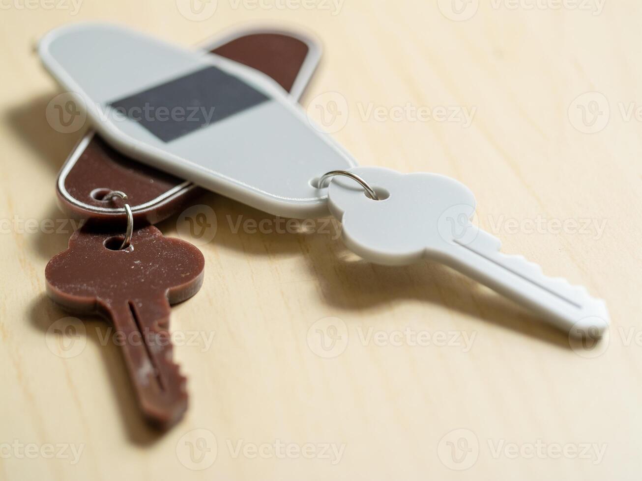 Keys on a table home close-up minimalist design indoor setting still life concept photo