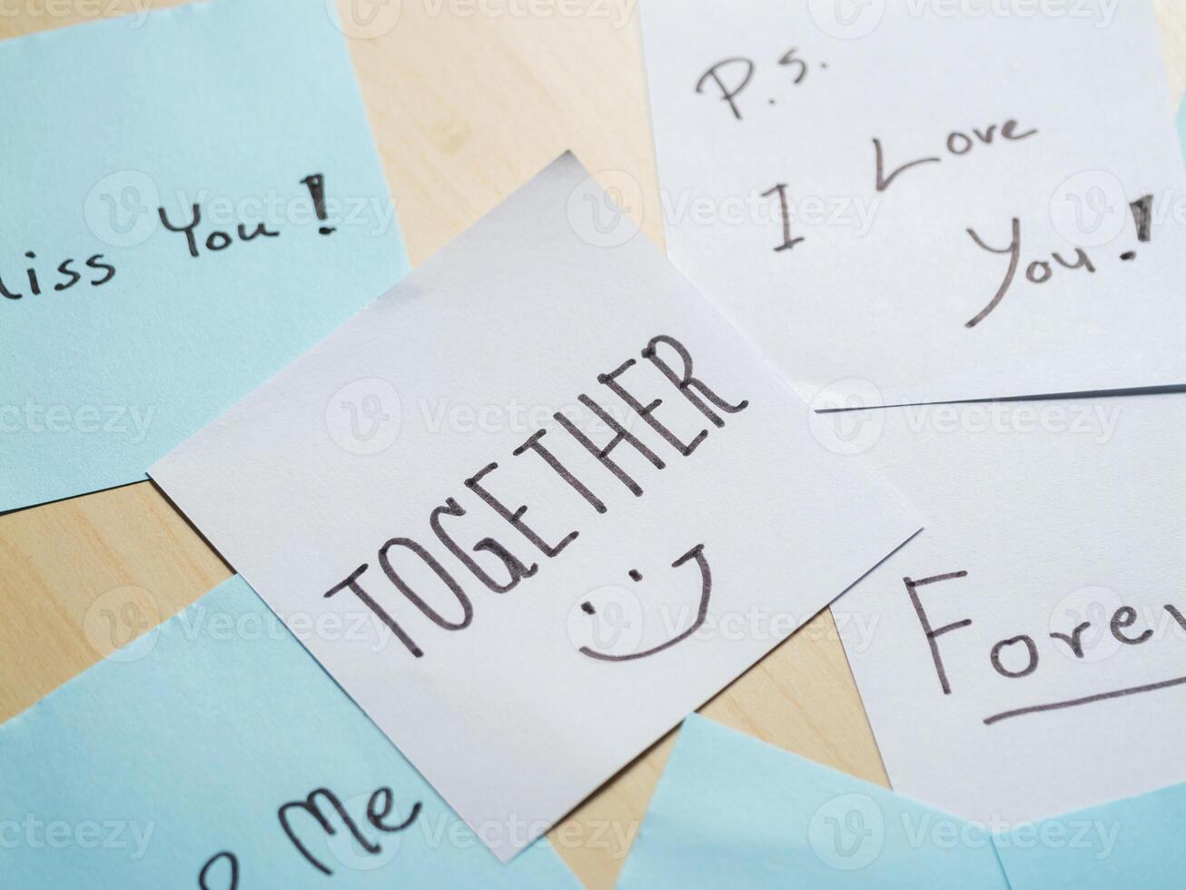 Heartfelt messages of love and togetherness home notes intimate close-up emotional connection photo