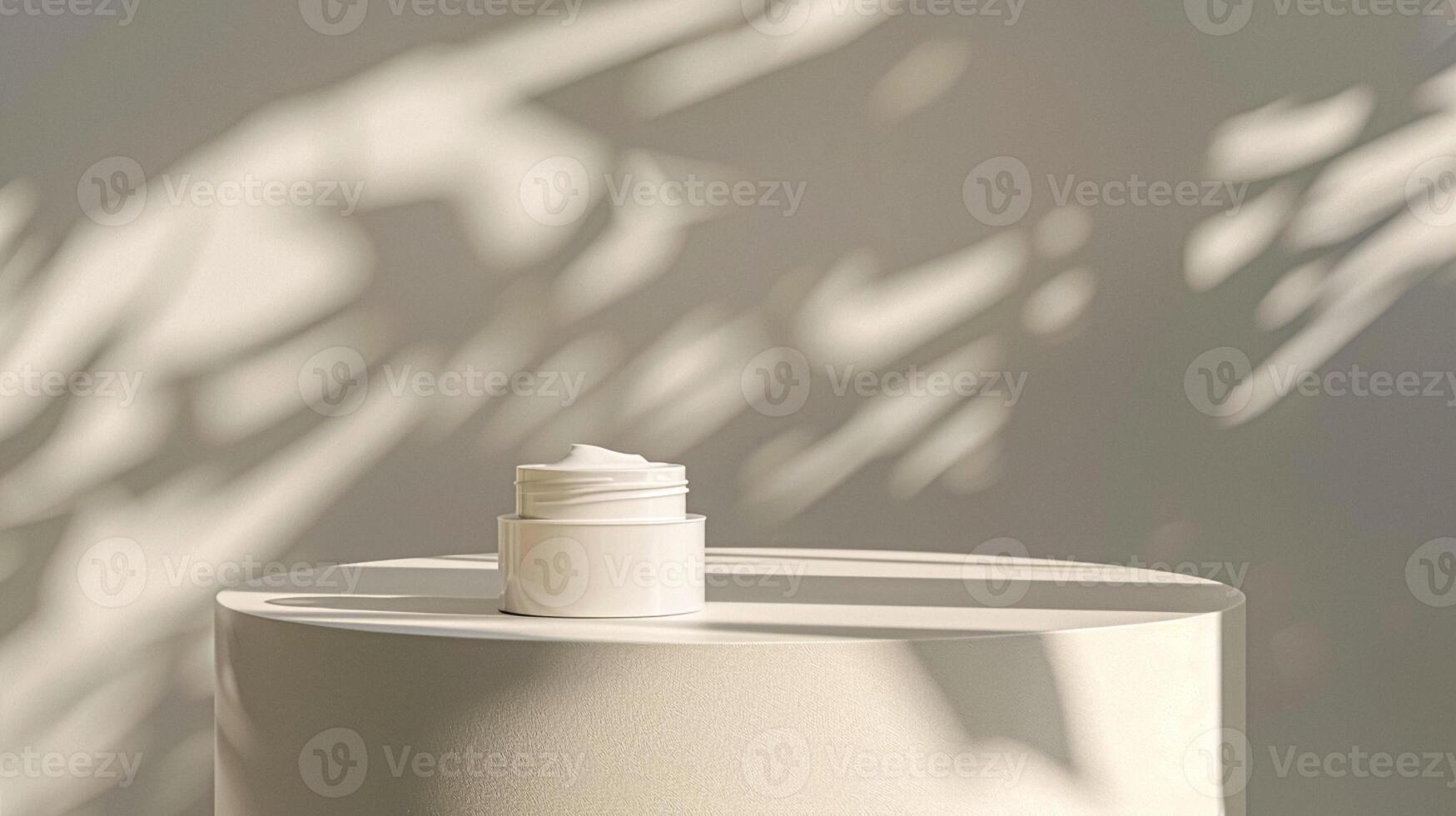 Cosmetic cream in a glass jar. Skin care concept. Cosmetic products background photo