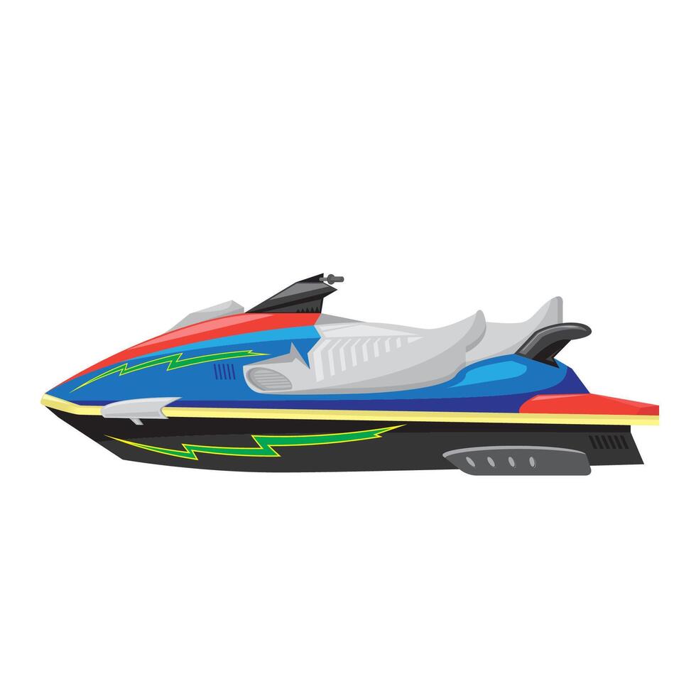 Modern Jet Ski Icon Isolated on White Background. Water Transportation. Flat Design. vector