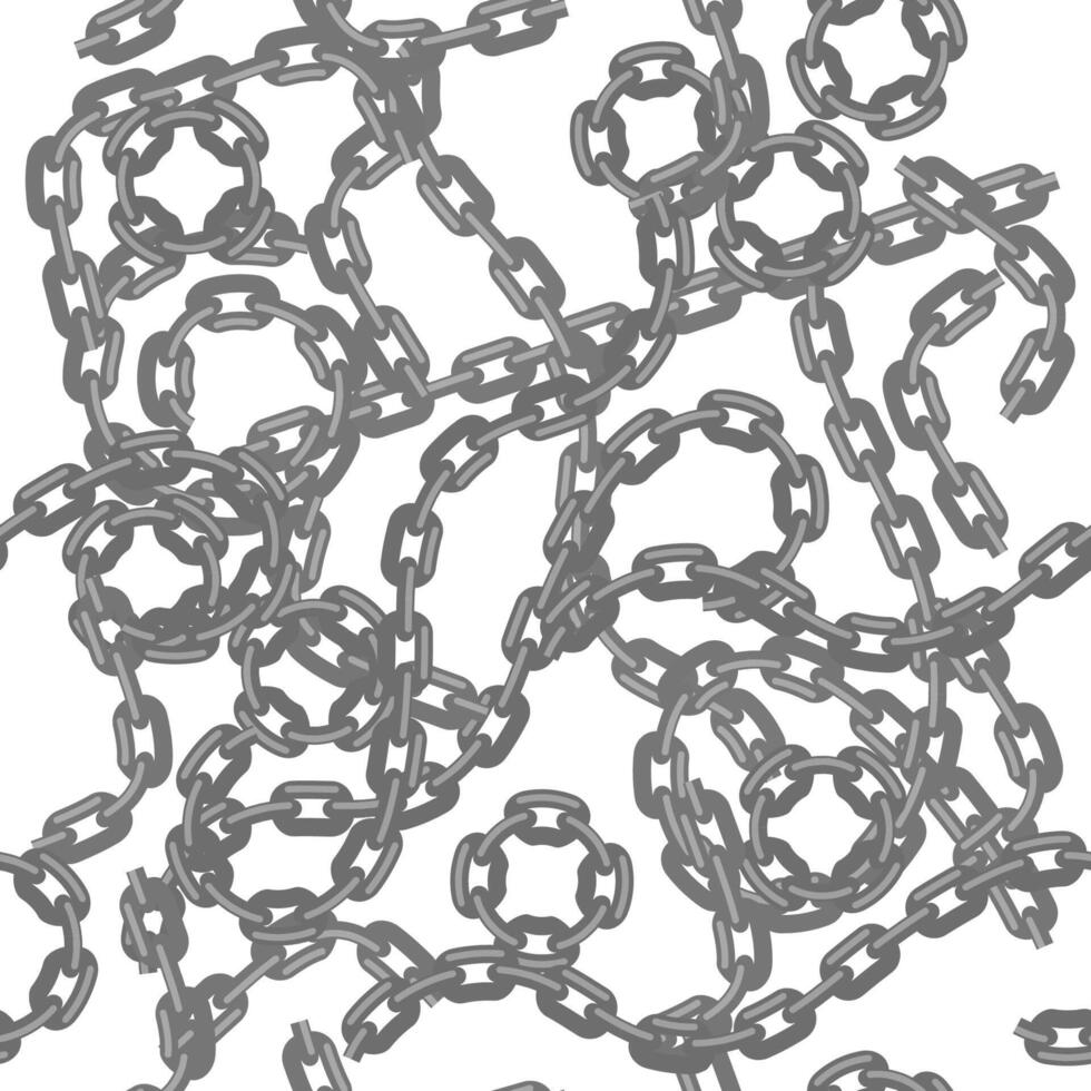 Set of Different Metal Chains Isolated on White Background. Metallic Seamless Pattern. vector