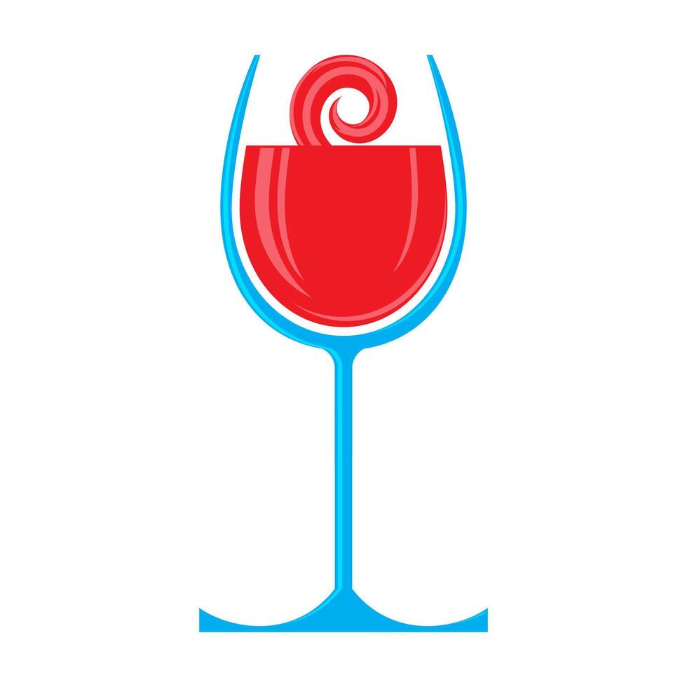 Glass of Red Wine Isolated on White Background. Wineglass Symbol. Glassware Concept. Liqueur Cup. vector