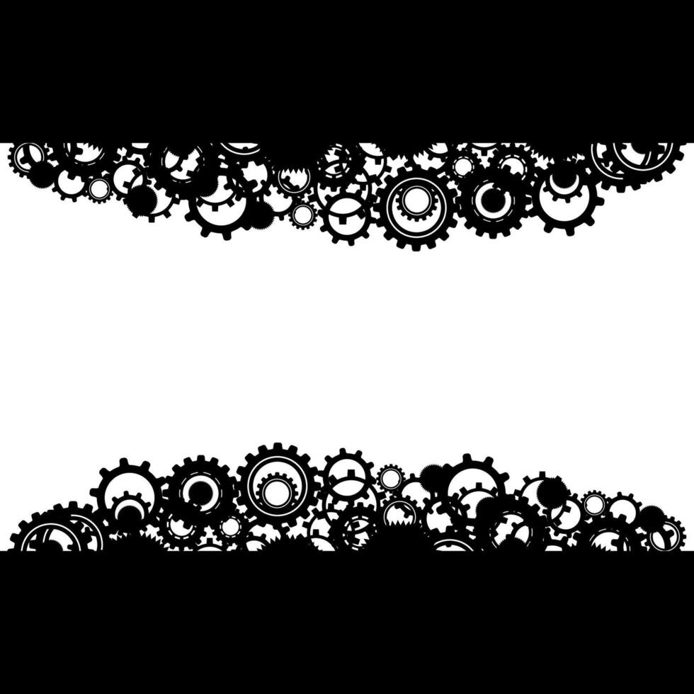 Techno Pattern with Geometric Gear Wheels Icon. Machinery Logo. Modern Mechanism Cog Concept. Technological Mechanical Cogwheel Tool on White Background. Teamwork Symbol. Part of Transmission. vector