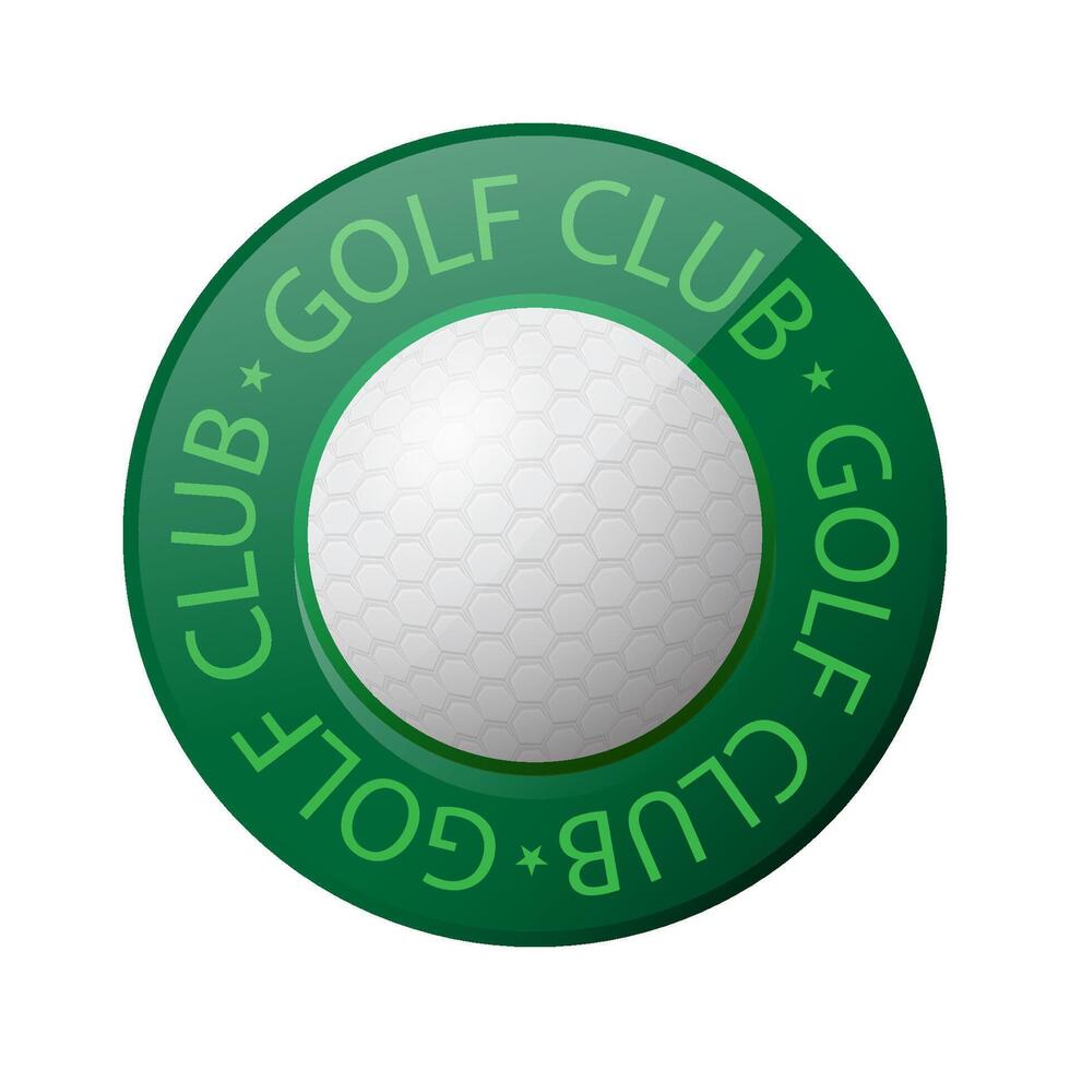 Golf Ball Icon and Golf Club text Isolated on White Background. vector