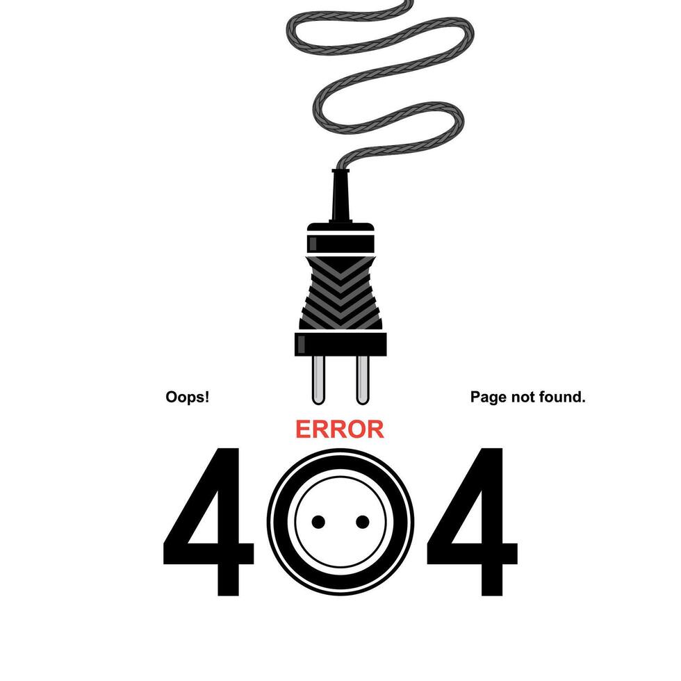 Repair Icon with Plug Isolated on White Background. Mechanic Service Concept . Technical Maintenance. Troubleshooting Banner. Tech Support. 404 Error. Page Not Found. vector