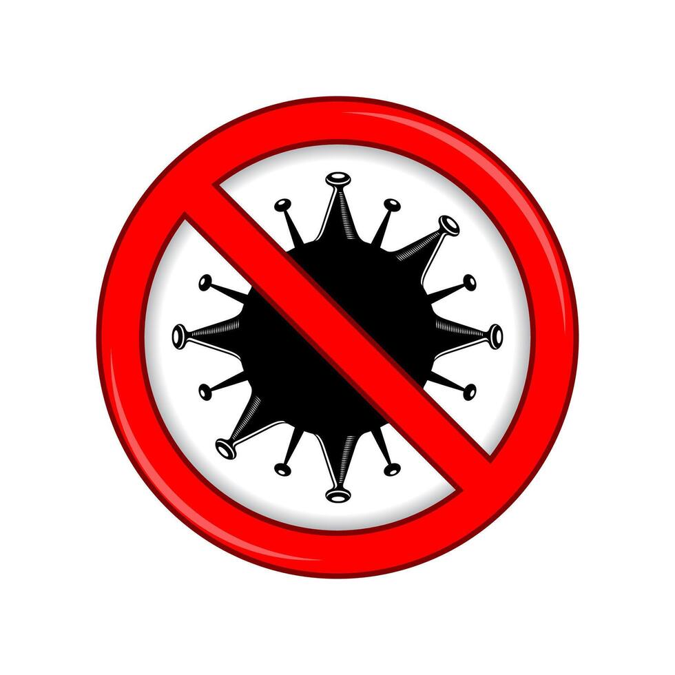 Stop Pandemic Novel Coronavirus Sign Isolated on White Background. vector