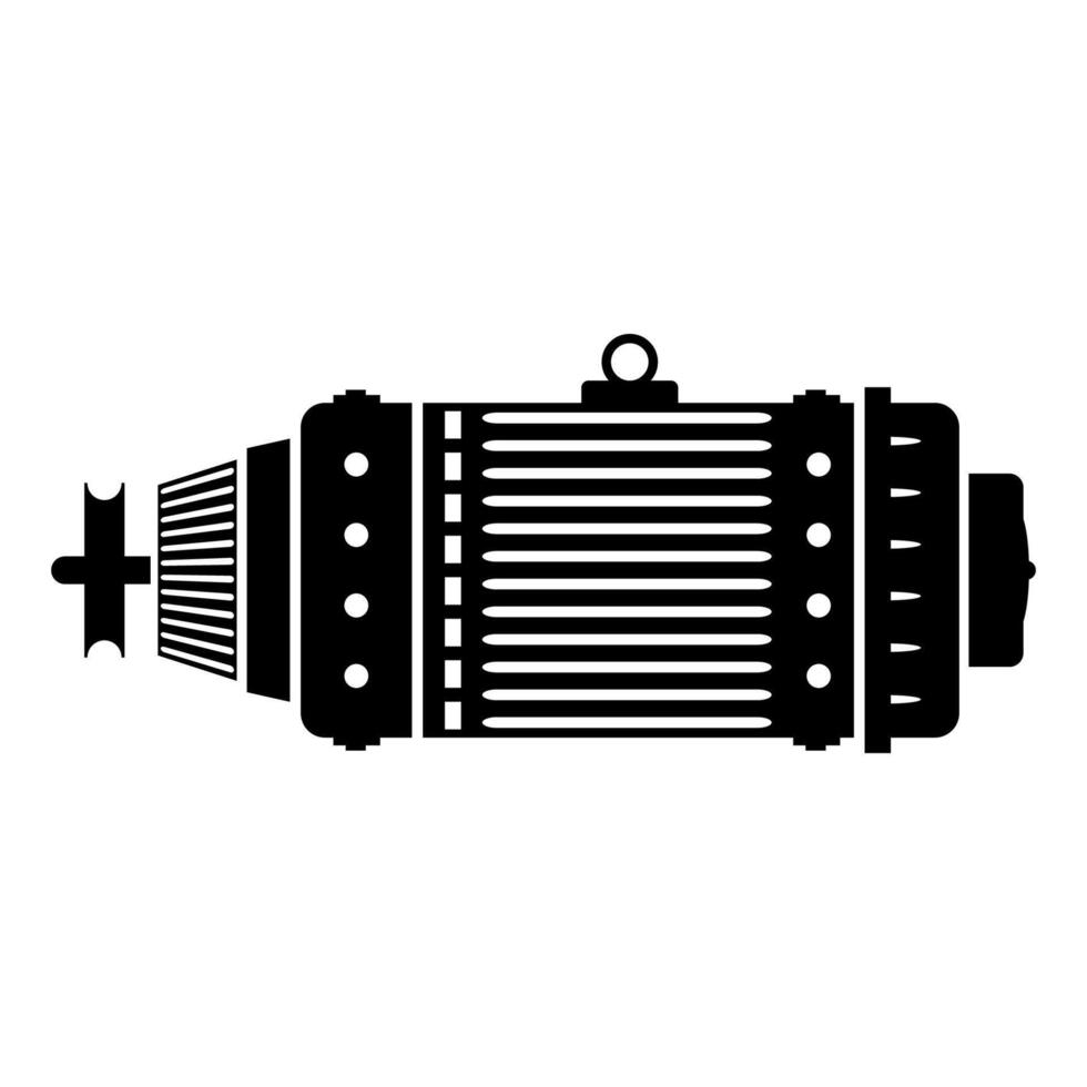 Electric Motor Icon Isolated on White Background. Industrial Engine. vector