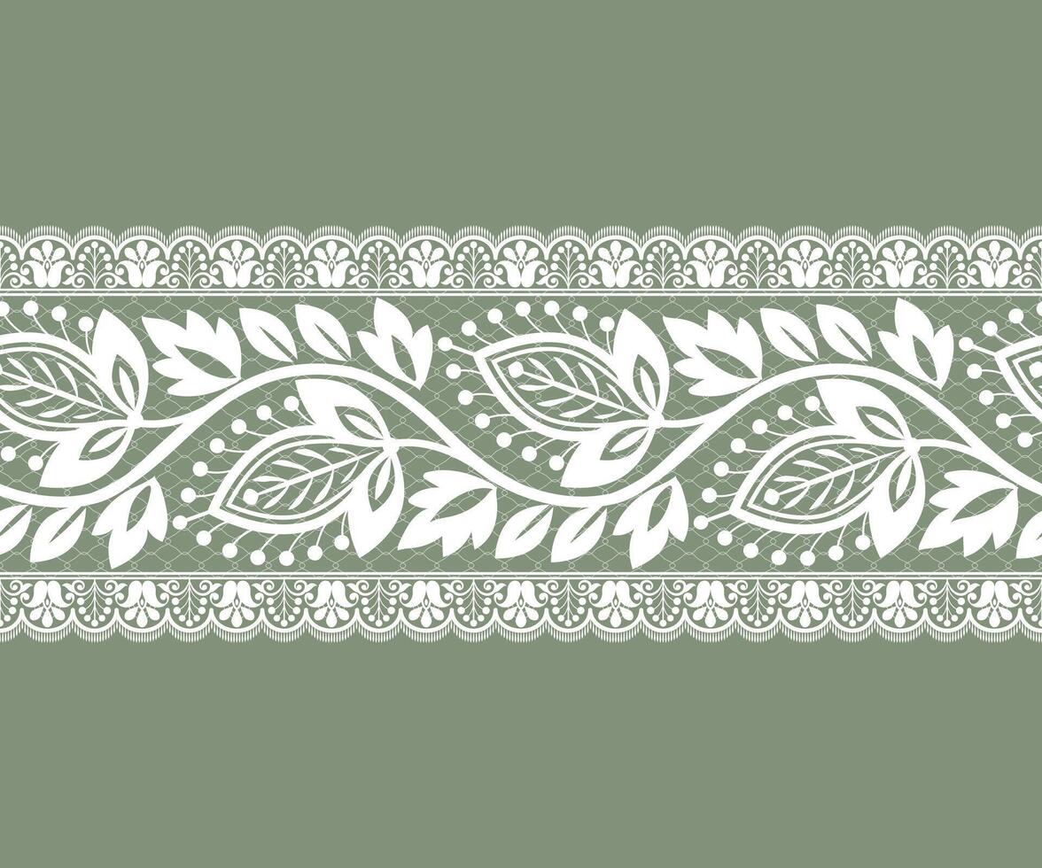 Abstract seamless lace pattern with flowers. vector
