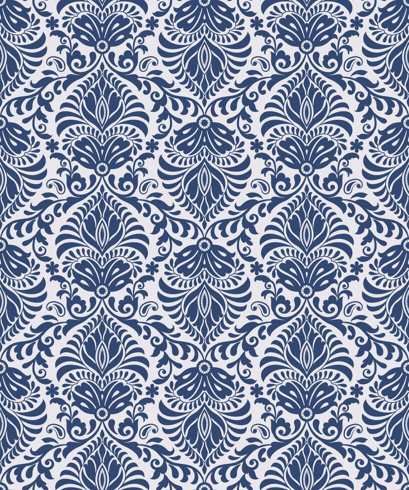 Damask pattern background Geometric ethnic vector