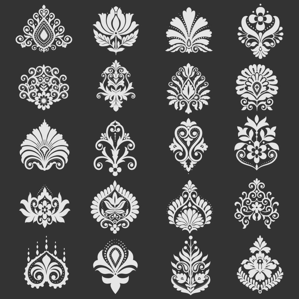 set black and white seamless pattern vector