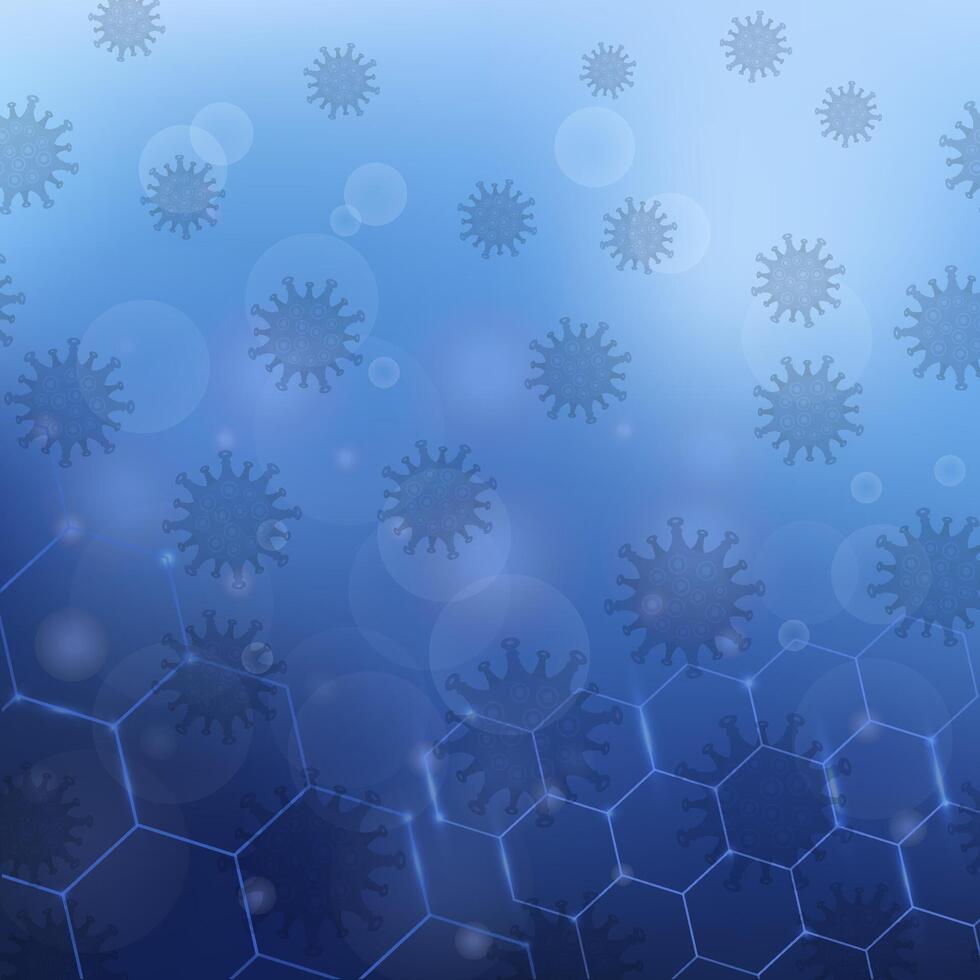 Stop Pandemic Novel Coronavirus Icon on Blue Blured Background. COVID-19. vector