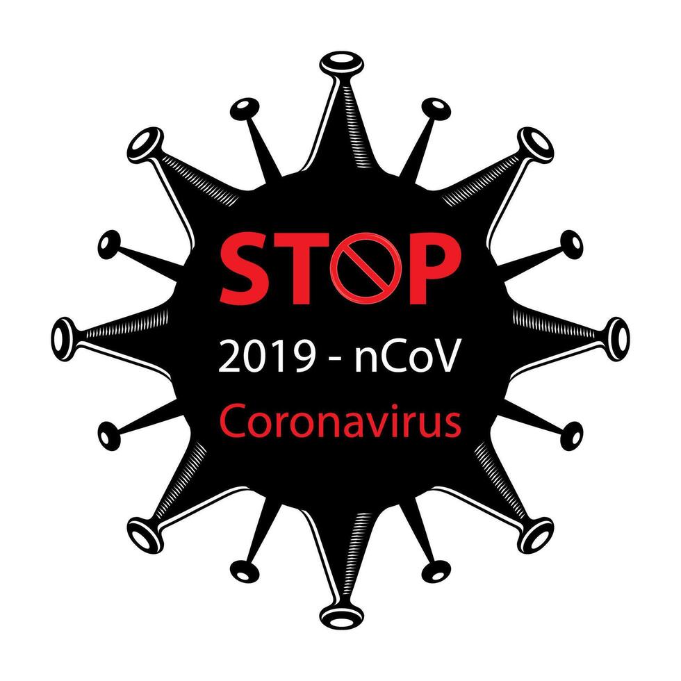 Stop Pandemic Novel Coronavirus Sign Isolated on White Background. vector