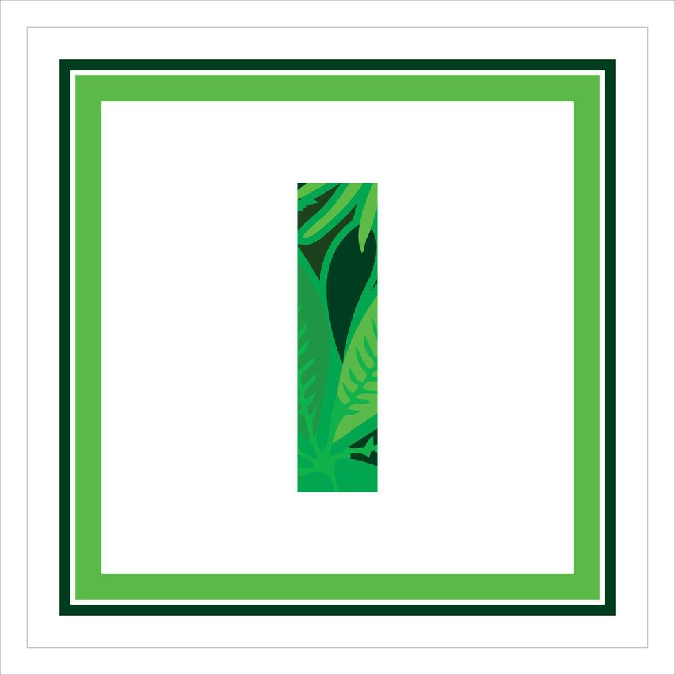Trendy green leaves jungle alphabet typography fonts design on white background vector