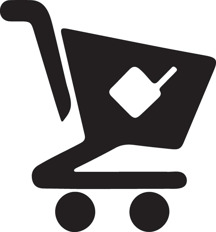 A shopping cart black silhouette icon. vector
