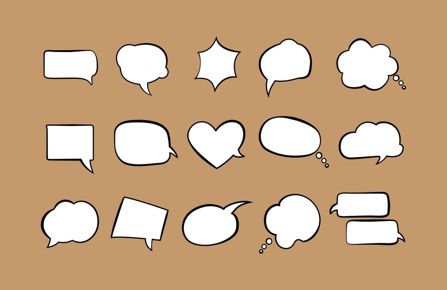 Collection of Hand Drawn Speech Bubbles and Thought Bubbles vector