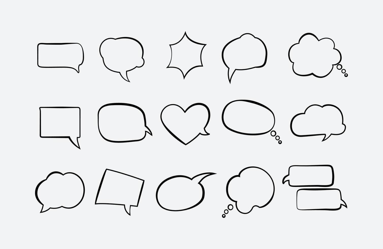 Superset hand-drawn blank comedy speech on a retro-style white background. vector
