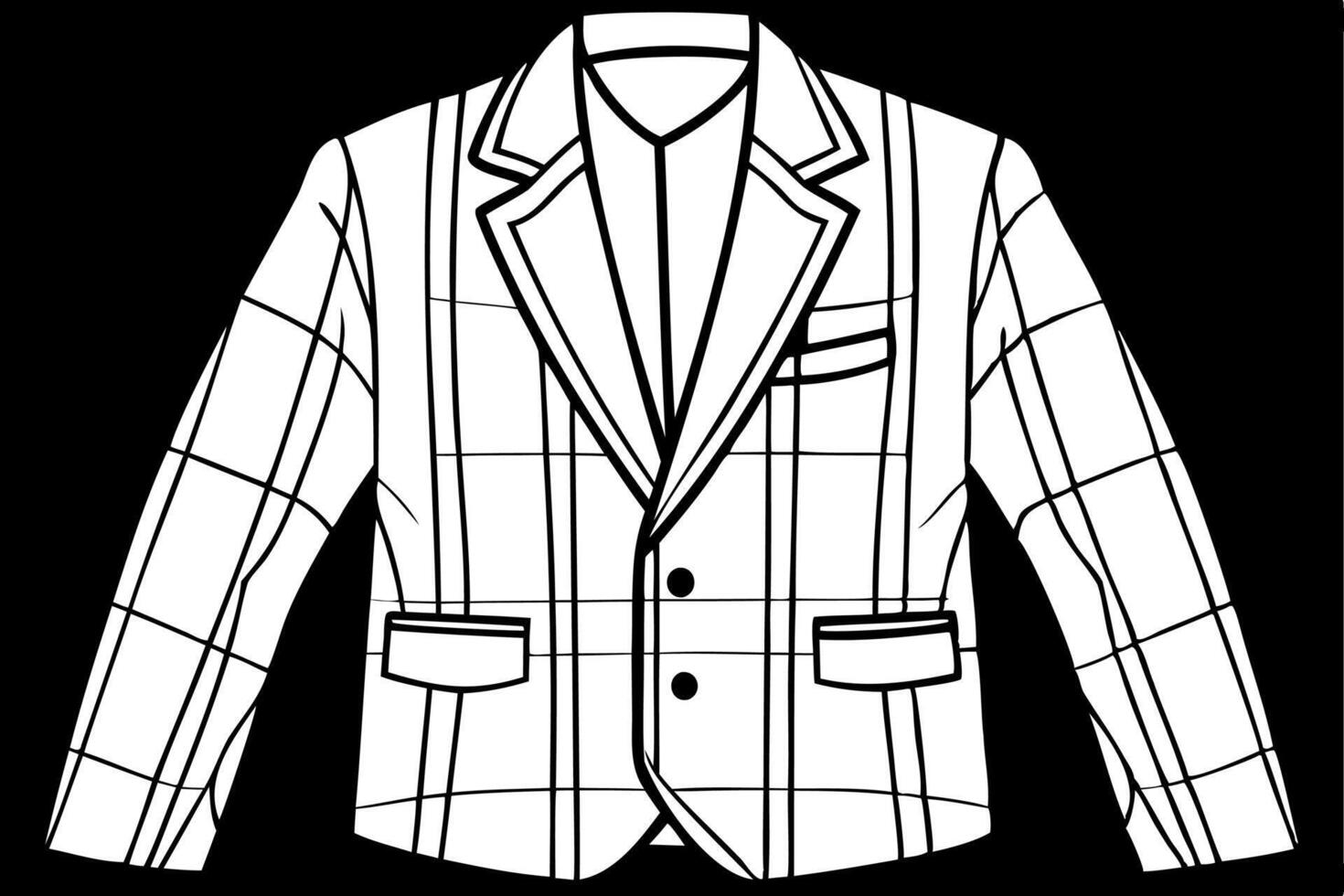 Blazer jacket clothes. Fashion apparel clothing. Flat suit wear. Formal outline garment. Classic office blazer vector