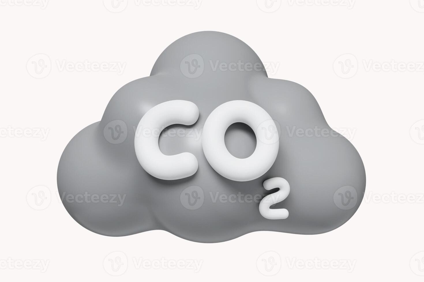 3d Carbon Dioxide. Ecology and biochemistry. Air pollution emissions contamination with industrial pipes. icon isolated on white background. 3d rendering illustration. Clipping part. photo