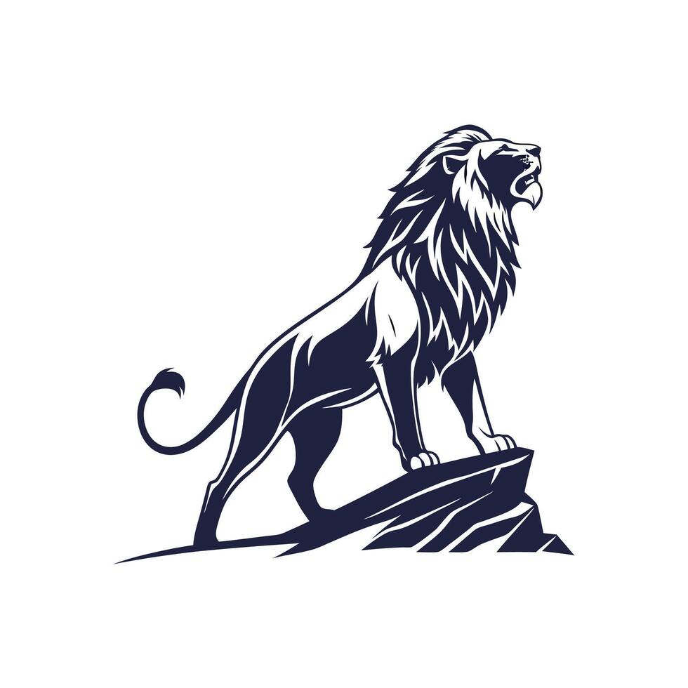 Amazing Lion silhouette Style with white background design vector