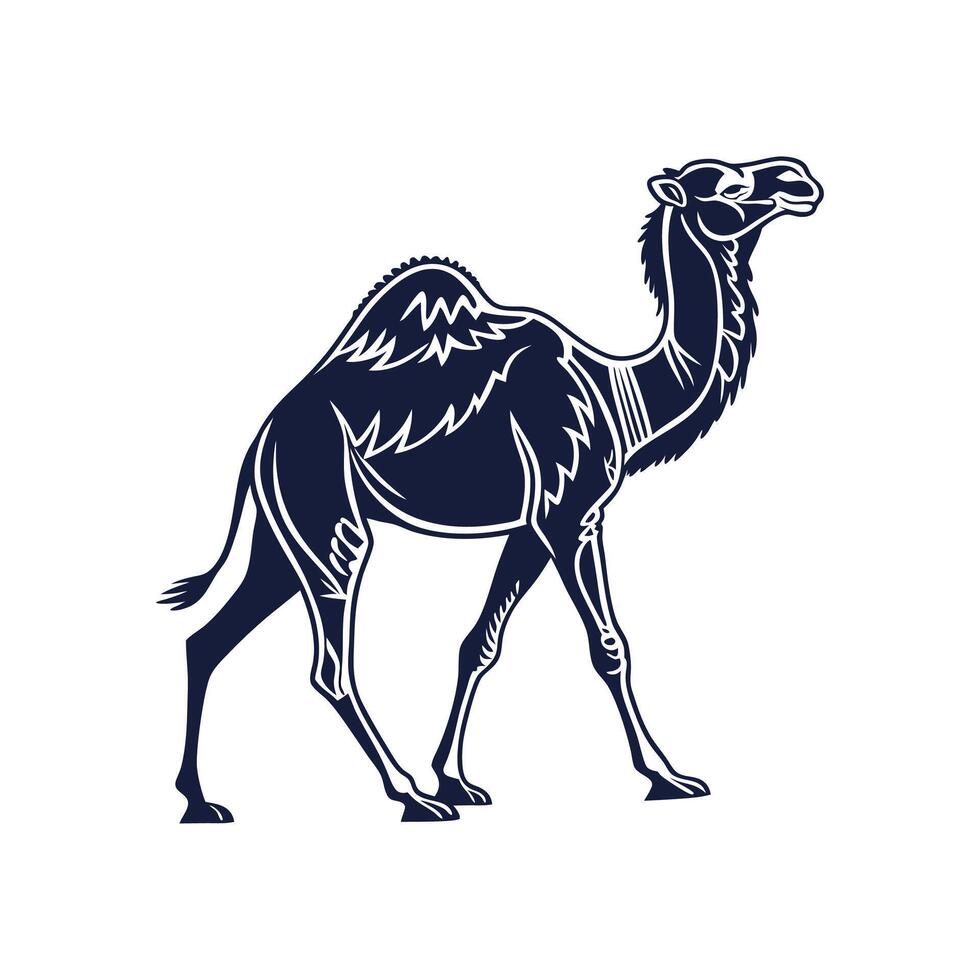 Amazing Camel silhouette Style with white background design template vector