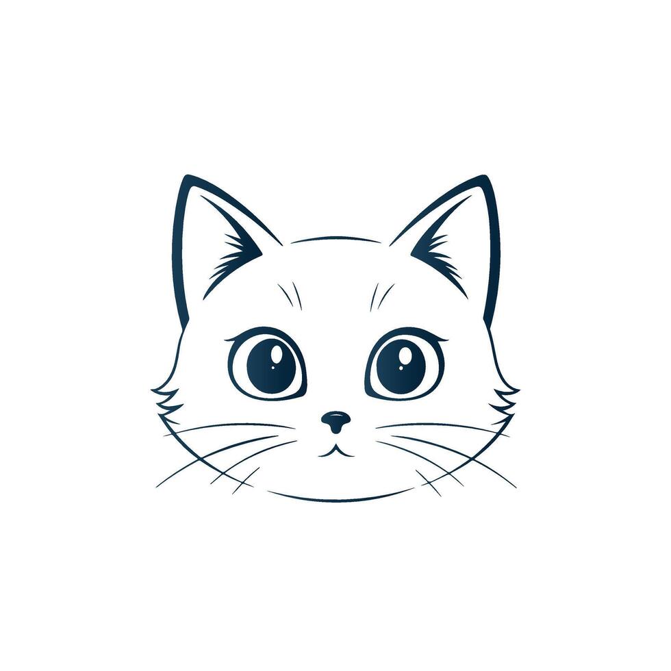 The Creative Simple Cat face silhouette Style with design vector