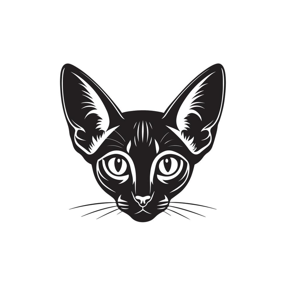 The Creative Simple Cat face silhouette Style with background vector