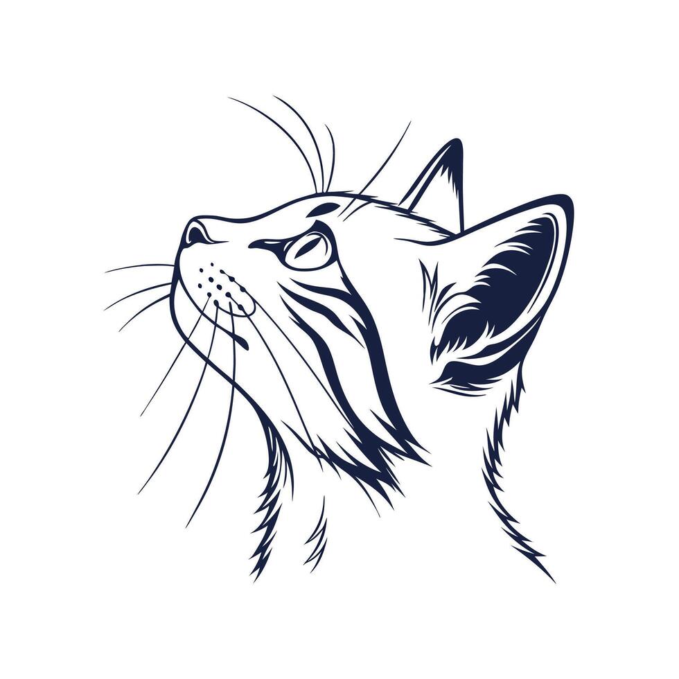 Creative Simple Cat silhouette with white background vector