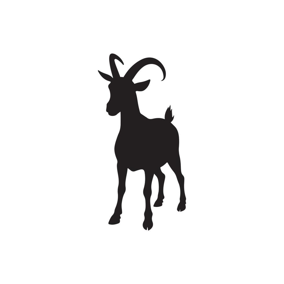 Creative Simple Goat silhouette with white background design template vector