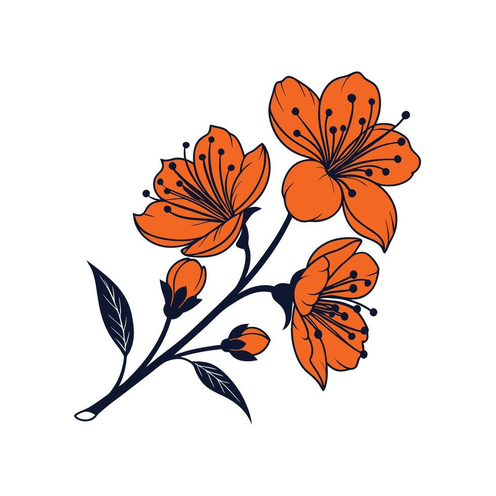 Creative flower silhouette Style with background design template vector