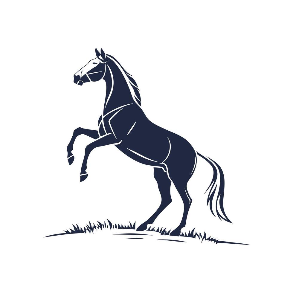 New Horse silhouette Style with white background Design Template vector