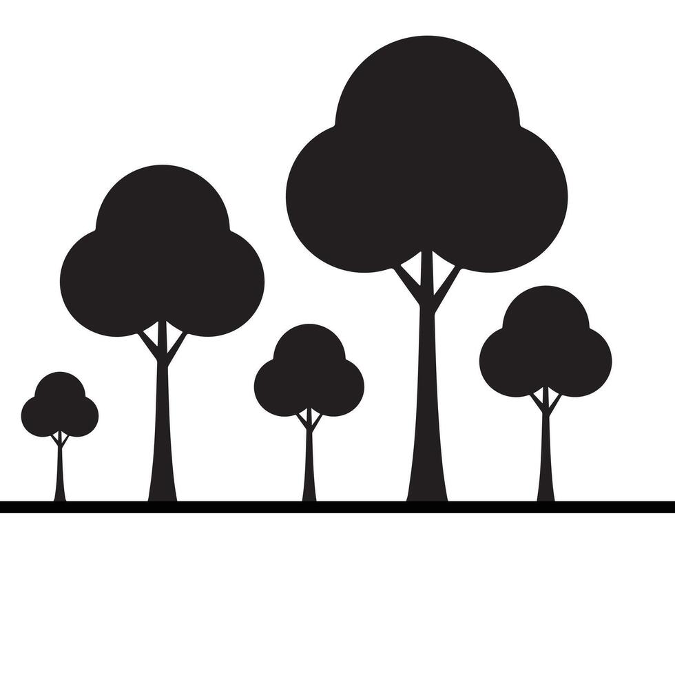New Modern Creative simple Tree silhouette Style background template vector