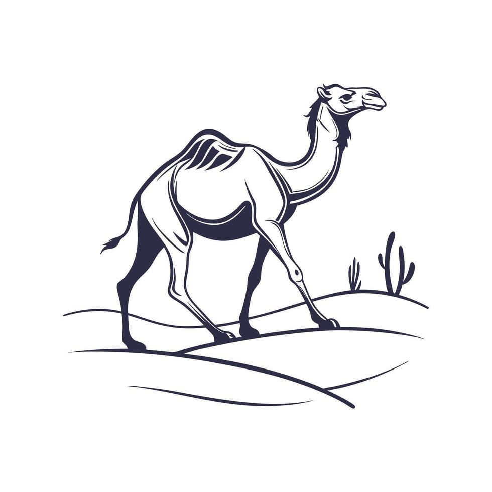 Amazing Camel silhouette Style with white background vector