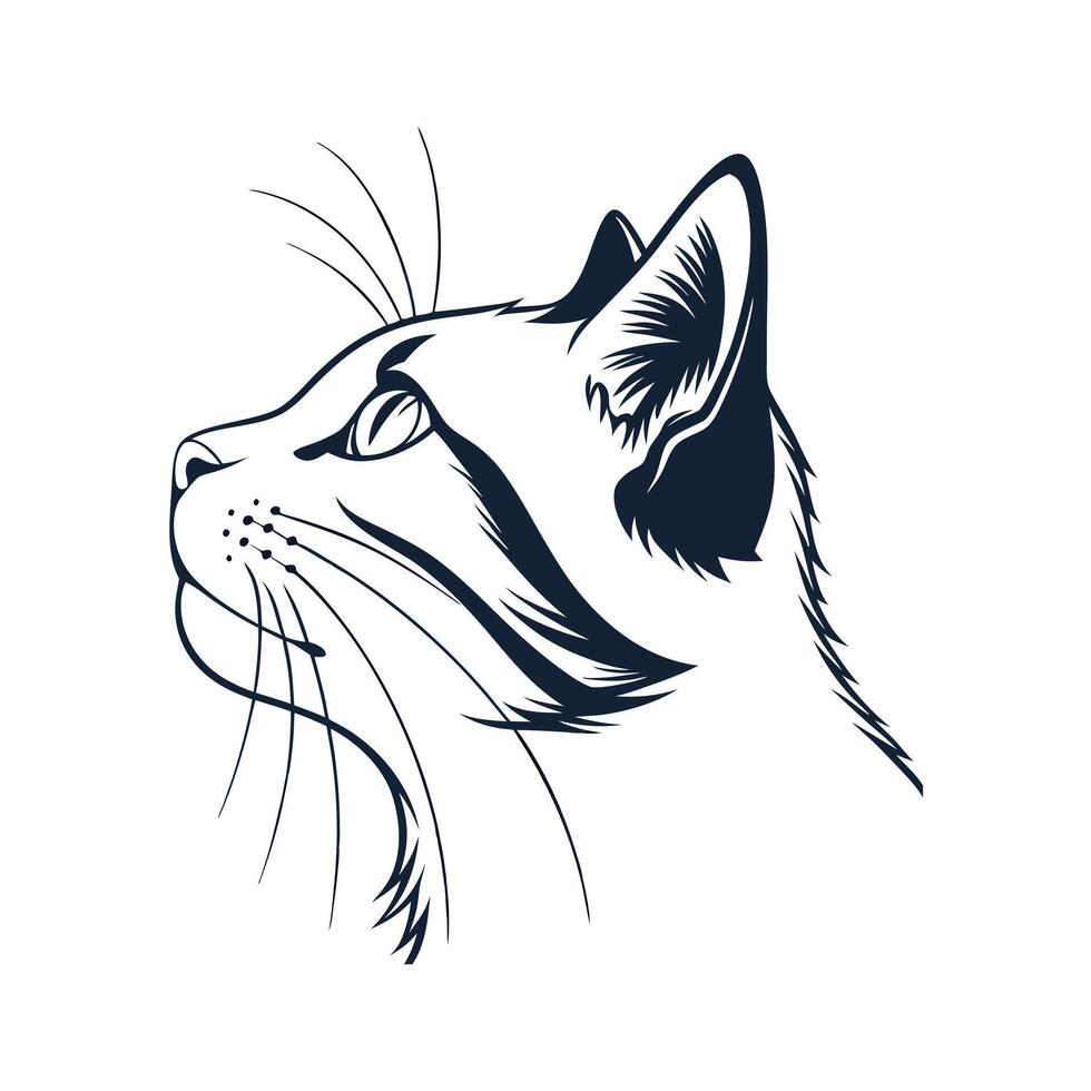 Creative Cat silhouette Style with white background vector