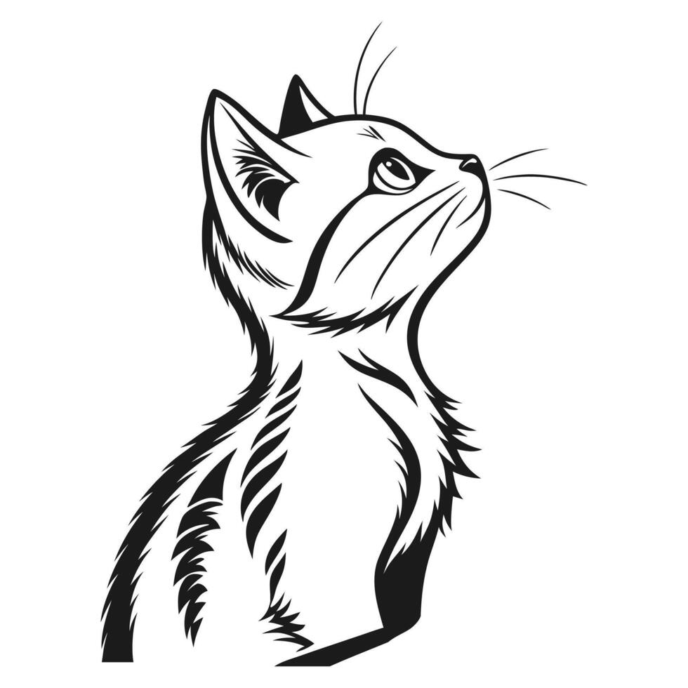 Creative Simple Cat silhouette Style Design vector