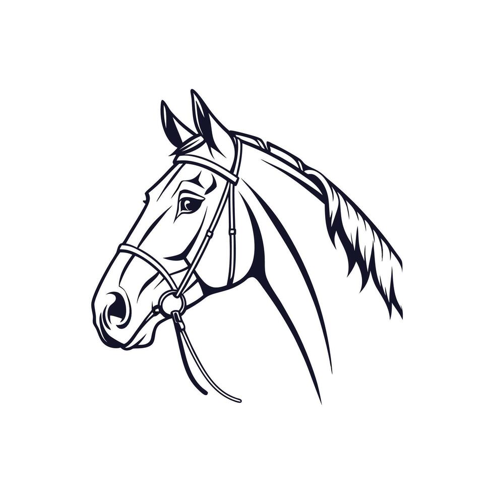 New Horse Face silhouette design vector