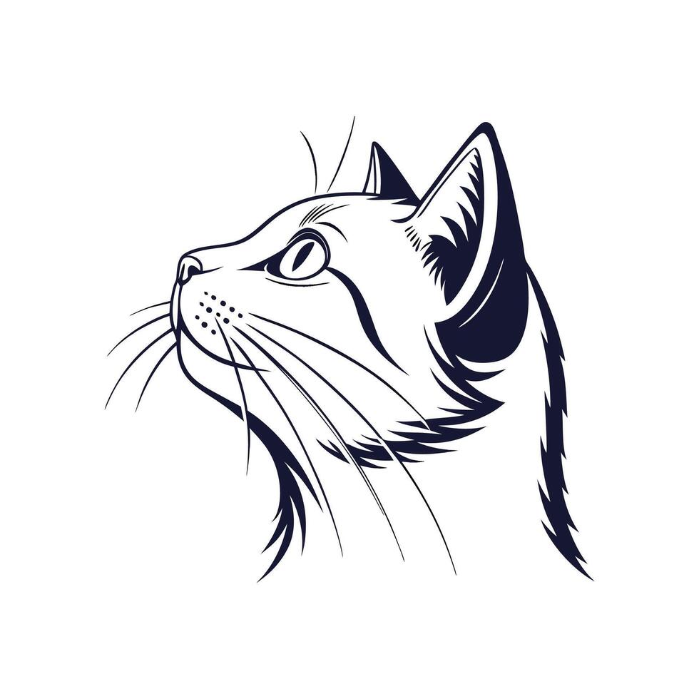 Creative Simple Cat silhouette Style white background design vector