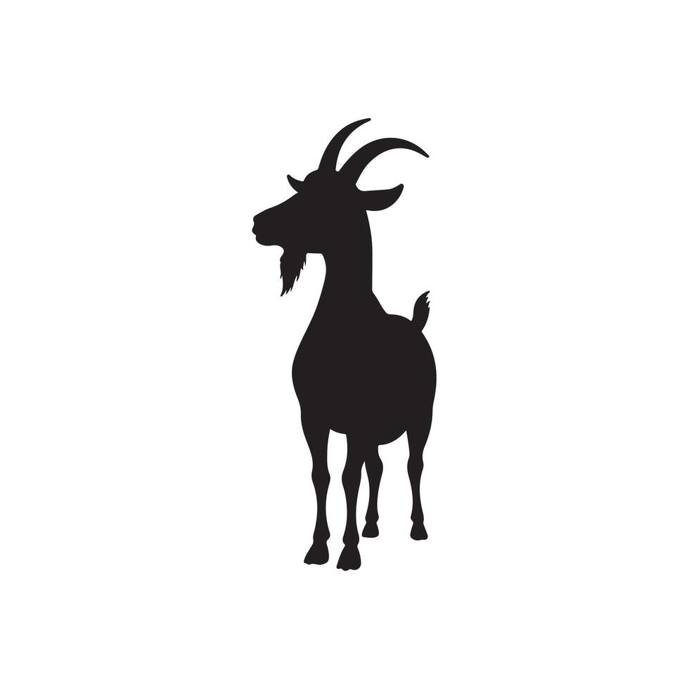 Creative Simple Goat silhouette Style with background design template vector