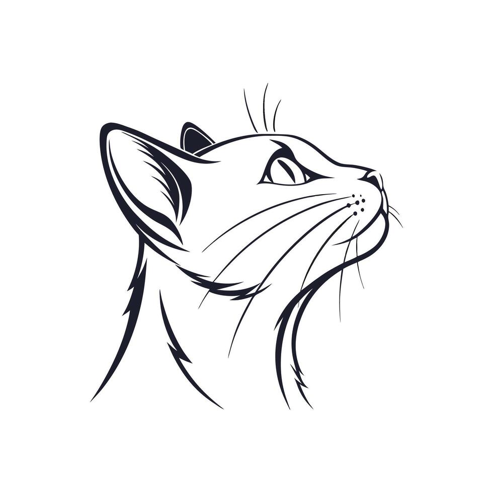 Creative Simple Cat silhouette design vector