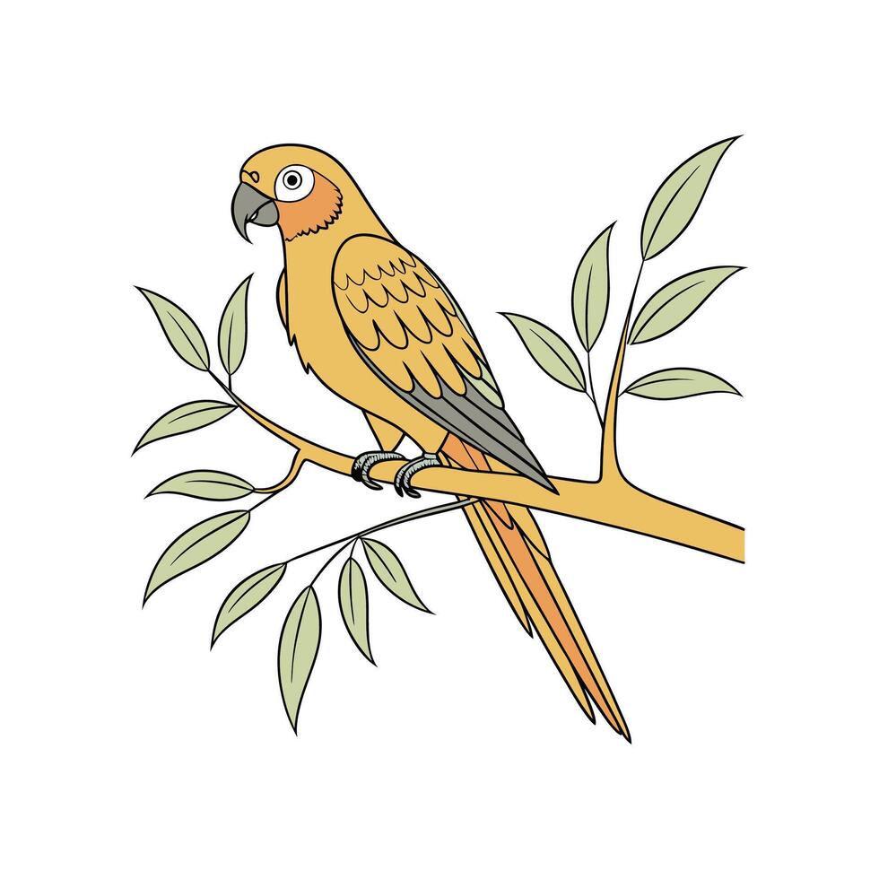 Colorful Parrot Bird silhouette Style with white background template vector