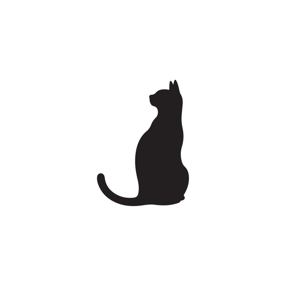 The Cat silhouette Style with background vector