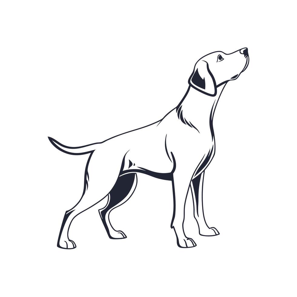 Great Creative simple dog silhouette with white background design template vector