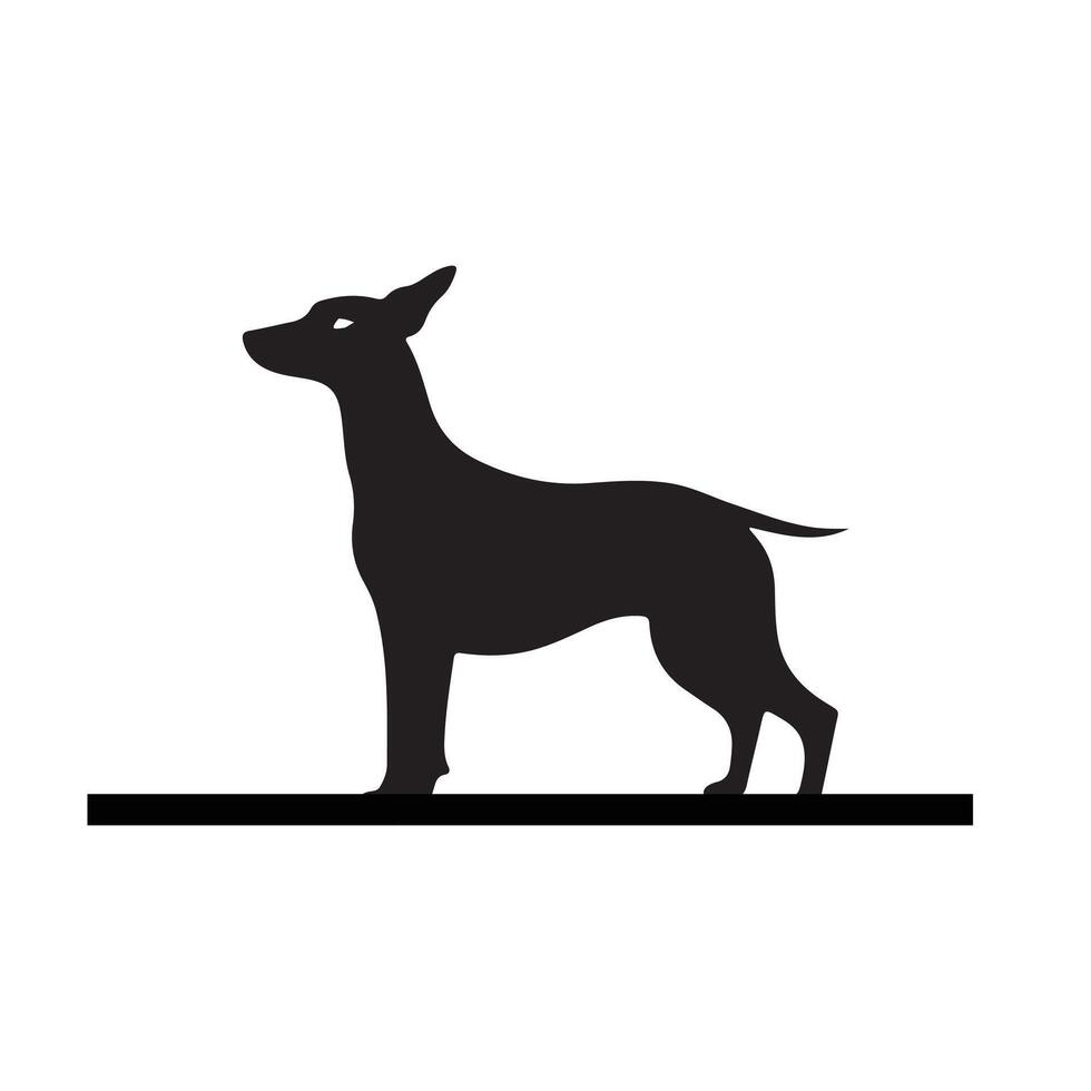 The Simple Dog silhouette Style with background vector